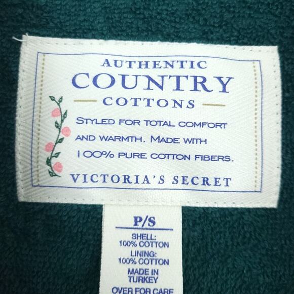 Vintage Victoria's Secret Country Cottons Tartan Plaid Robe Small Green Red Blue - Picture 4 of 6